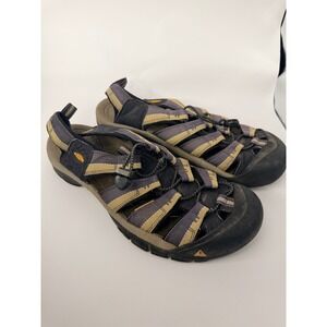 KEEN Newport H2 Mens Waterproof Hiking Sport Sandals Navy Tan Bungee Lace
